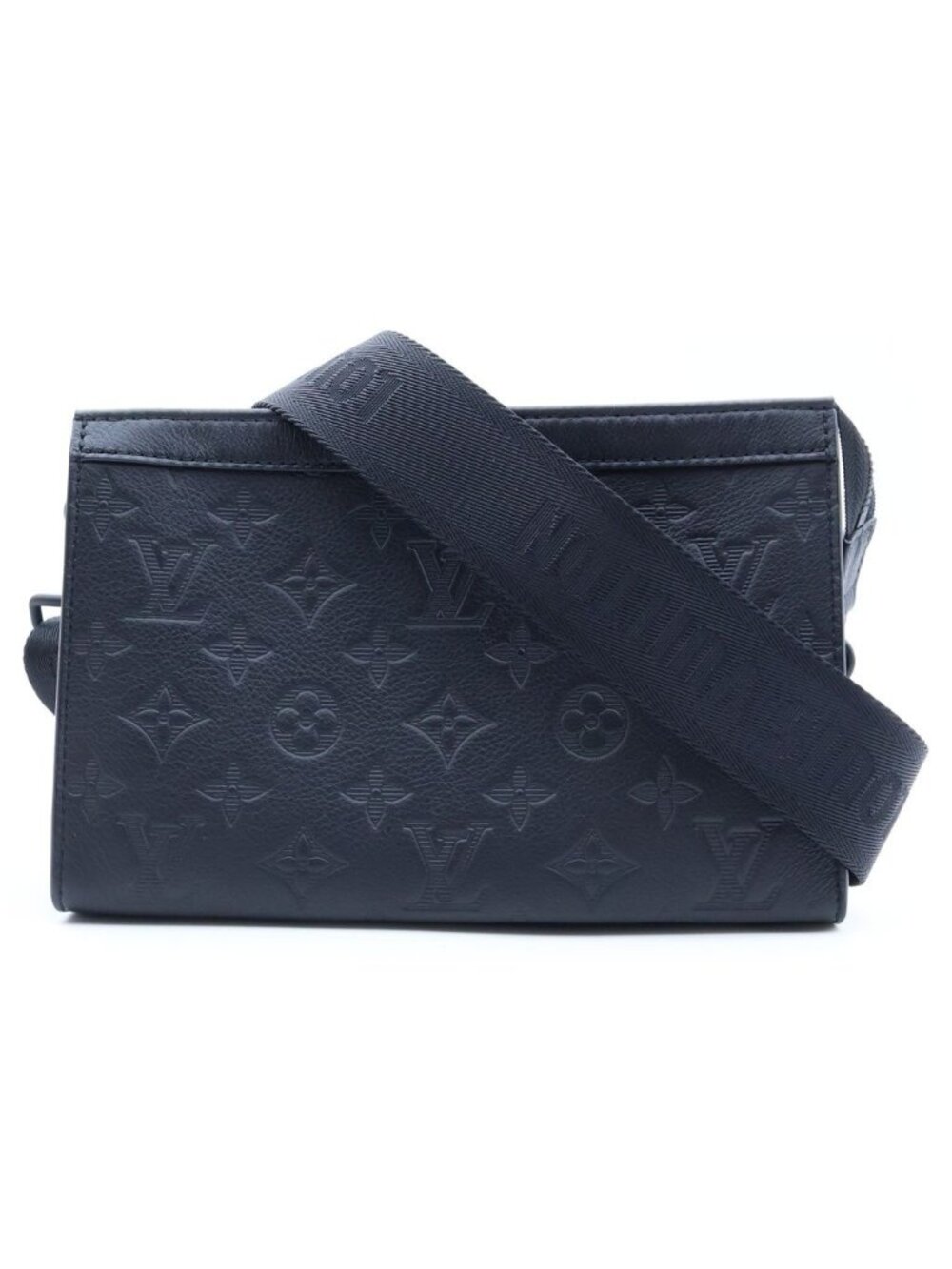Louis Vuitton Monogram Shadow Gaston Wearable Wallet Shoulder Bag Black Leather